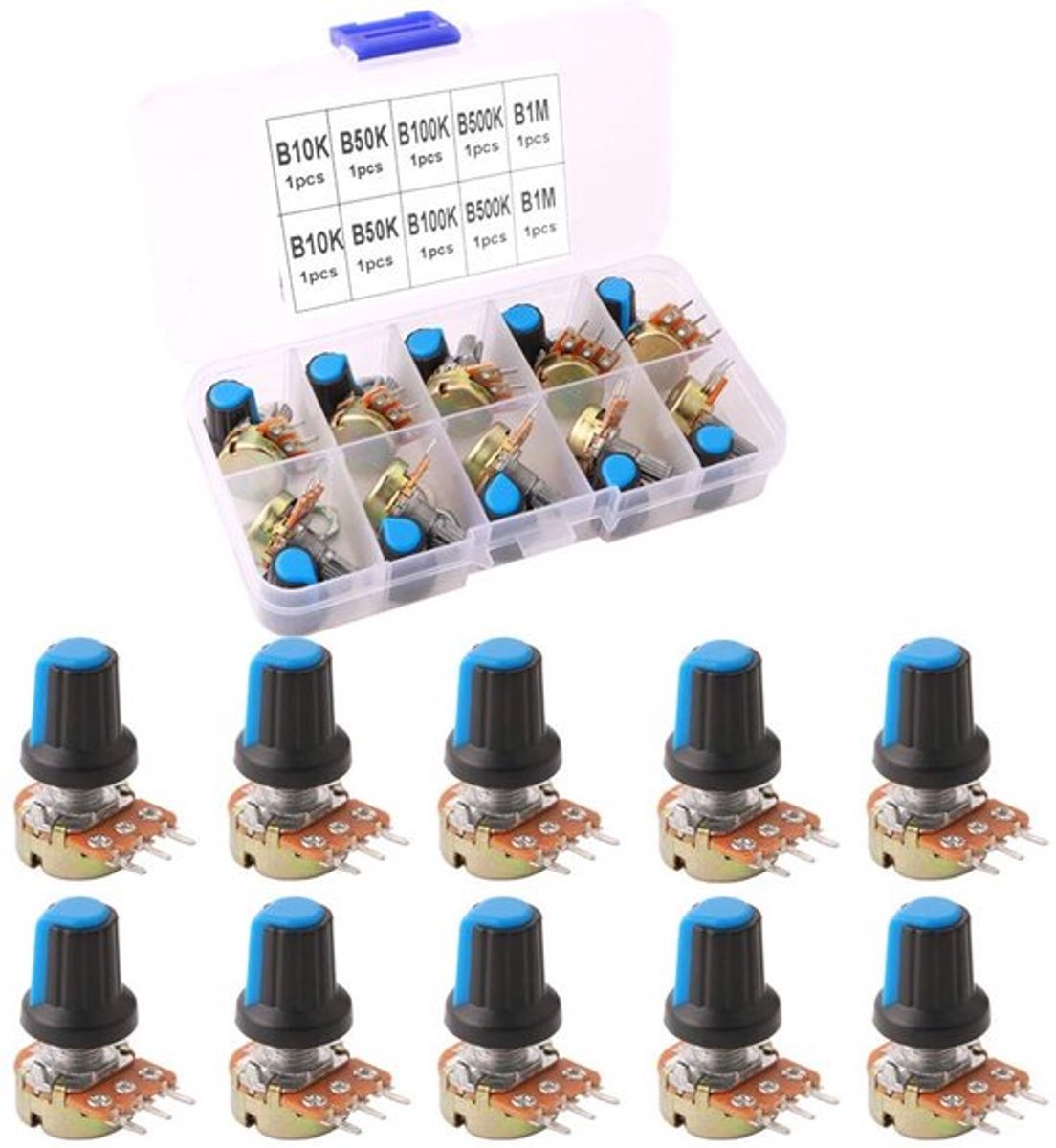 Virtubuy - Potentiometer Wh148 - Lineair - 10 stukken