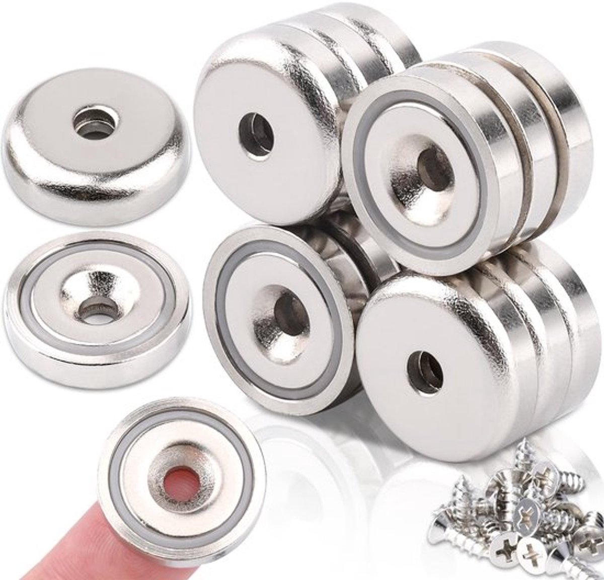 Neodymium magnetenen 20 mm met schroefholes