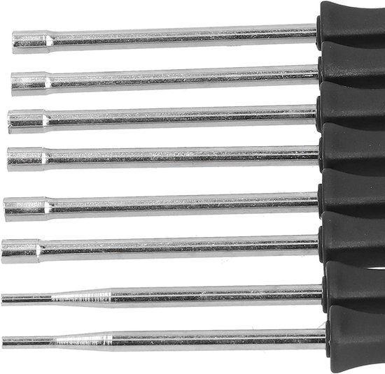 Carburateur Instelgereedschap - Afstelset Motor - Tuingereedschap Onderhoud - 8-Delige Set - N.v.t. - Zwart Gekleurde Handgrepen — afbeelding 4