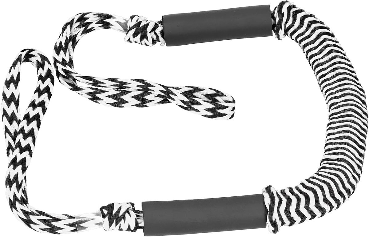 Doklijn voor boten - Uittrekbaar touw - Veilig aanmeren - Elastisch schokdempend - 12 meter - Zwart wit