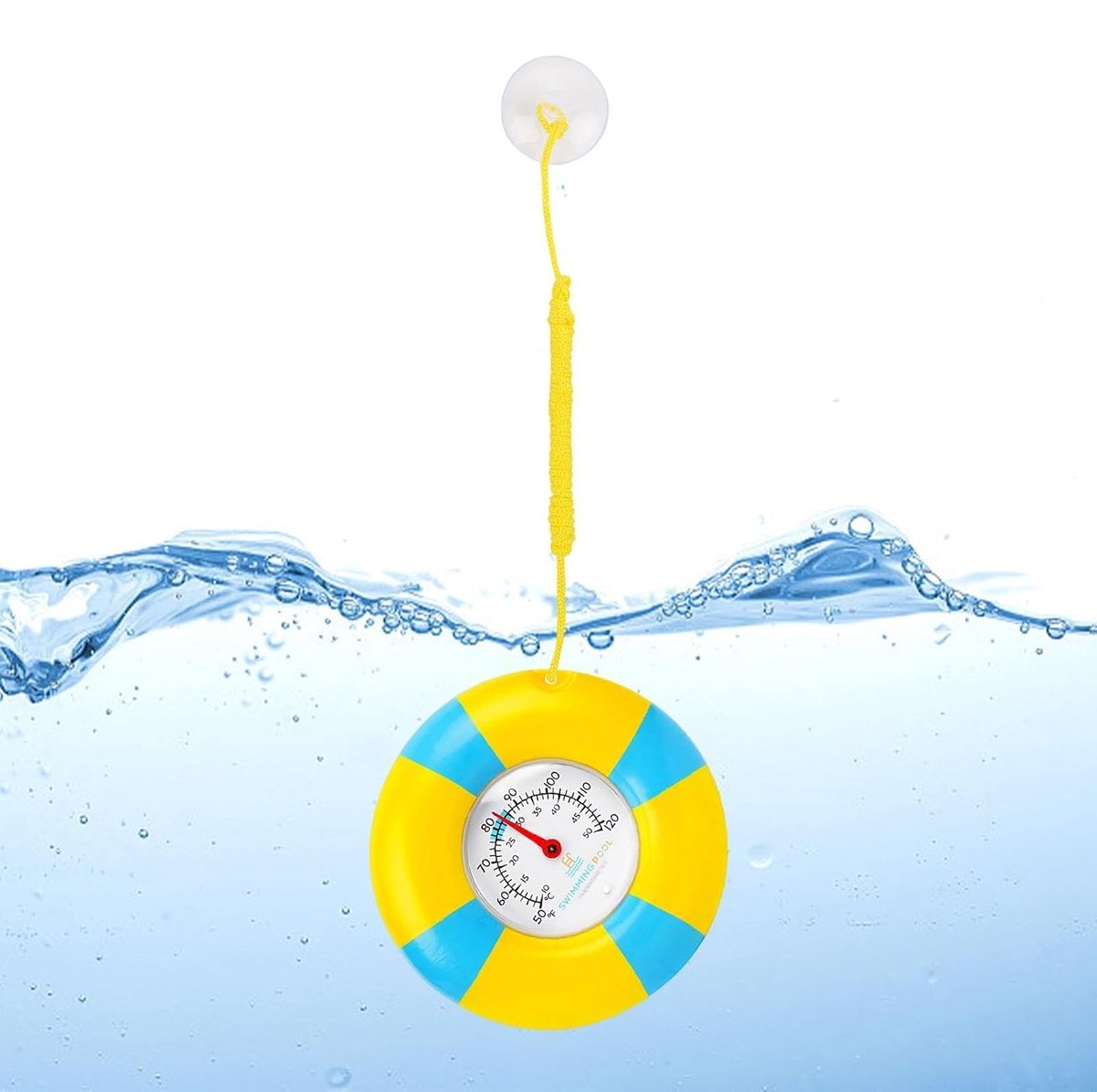 Zwembad Thermometer - Water Temperatuurmeter - Water Temperatuur Meten - Geen Batterij Nodig - 10-50 C - Meerdere Kleuren