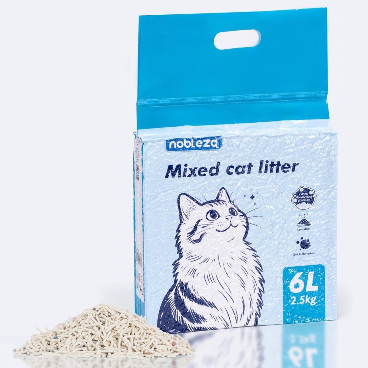 Kattenbakvulling - Tofu en Bentoniet - Natuurlijke Klontvorming - Stofvrij - Voor Katten