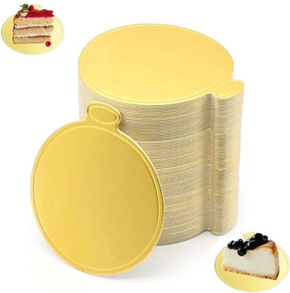 IMstore - Gold Round Mousse Cake Board - Mini Cake Plate - Herbruikbaar - 9cm Dikte