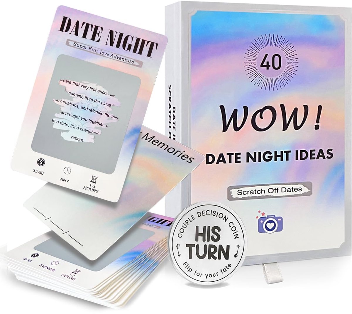 Dailygoods - 40 Avontuurlijke Date Night Scratch Off Kaarten - Unieke Ideeën voor Stelletjes