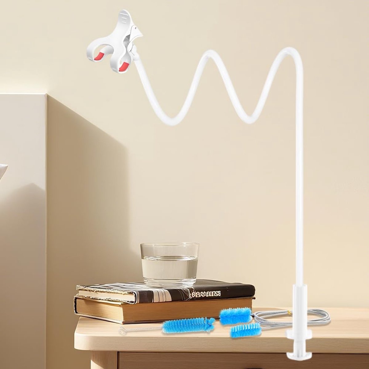 Dailygoods- CPAP-slanghouder 360° draaibaar - Slanghouder - Slangondersteuning - Mobiele telefoonhouder - Lichtgewicht ABS - Totale lengte 138 cm