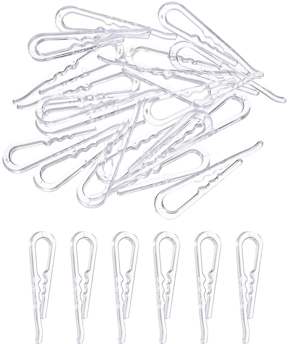 Dailygoods - 100pcs Transparante U-vormige Krokodillenclips - Schrijf- en Kledingclips voor Diverse Toepassingen