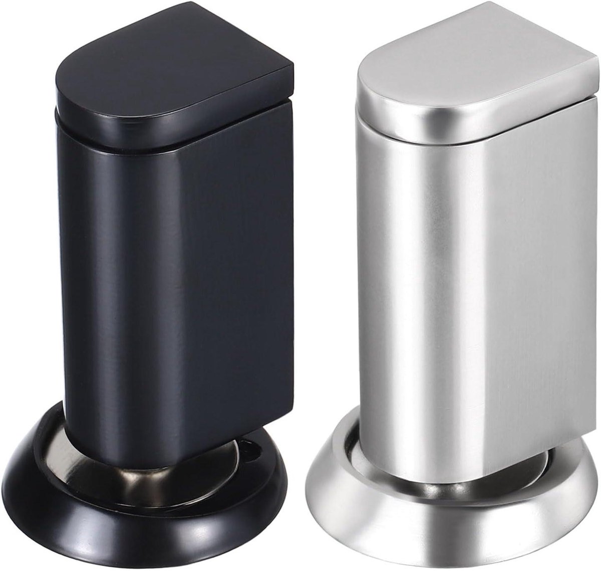 Magnetische Deurstoppers - Deurvastzetters - Deuren Open Houden - Verbergbaar Magneetontwerp - 21mm Hoog - Zwart Zilver
