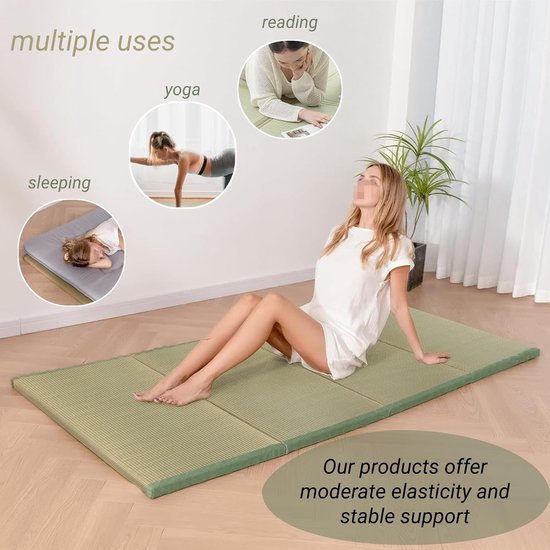 Tatami Mat - Vloermat - Ontspanning en Slaap - Natuurlijk Gras - 90x200 cm - Groen — afbeelding 5