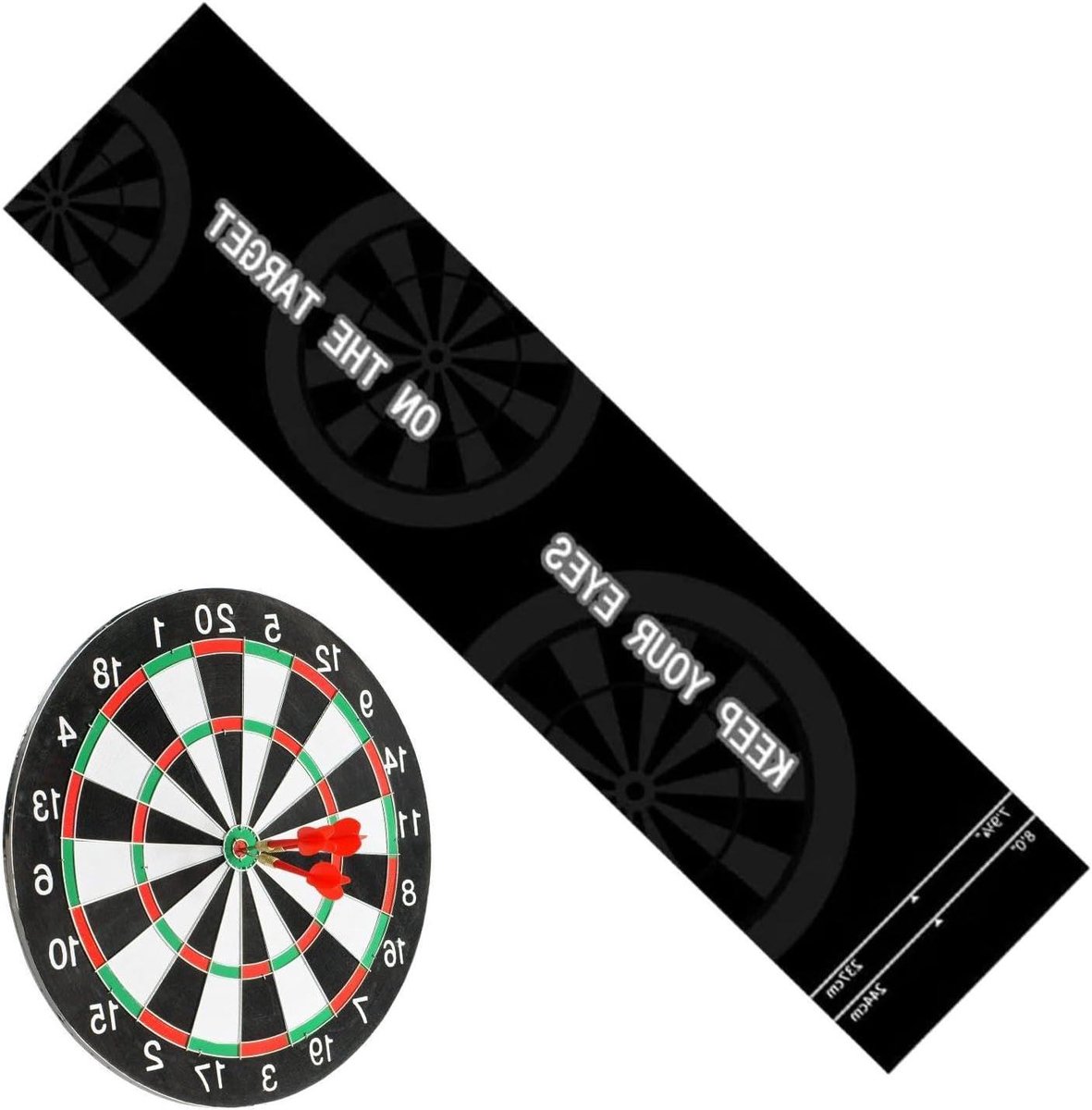 Dartmat Rubber - Darttapijt Werplijn - Darts Spelen - Schokabsorberend - 300 x 34 cm - Mat