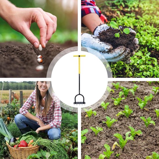 Gazonbeluchter - Grasbeluchter Cultivator - Bodemverzorging Gazon - Ergonomische T-handgreep - 100x25x15 cm van Merkloos	 — afbeelding 3