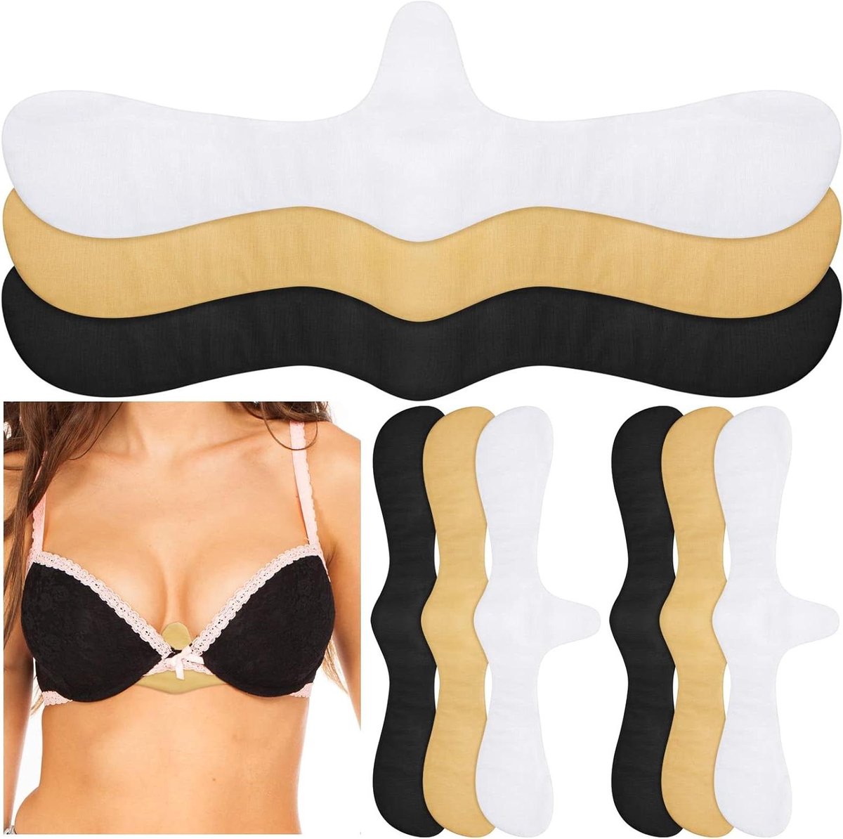 Bra Inlegvellen - Zweetpads Borst - Zweet Absorberen - Zelfklevend - 9 Stuks - Wit