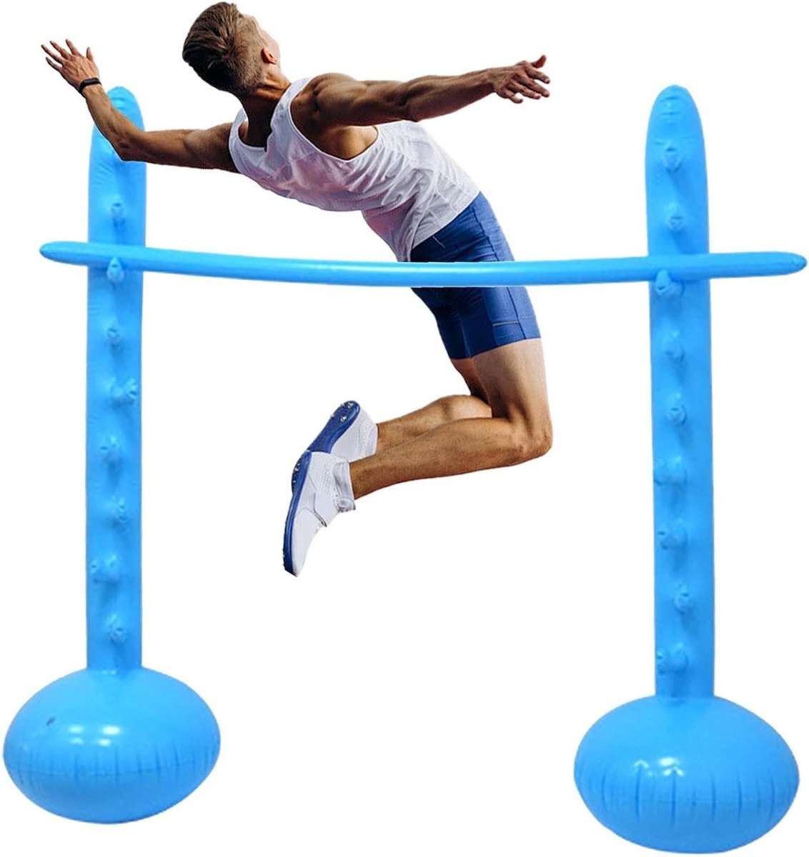 Opblaasbare Springstok - Zomerspel Springbal - Buiten Spelen - Krasbestendige Coating - 55 x 180 cm - Blauw