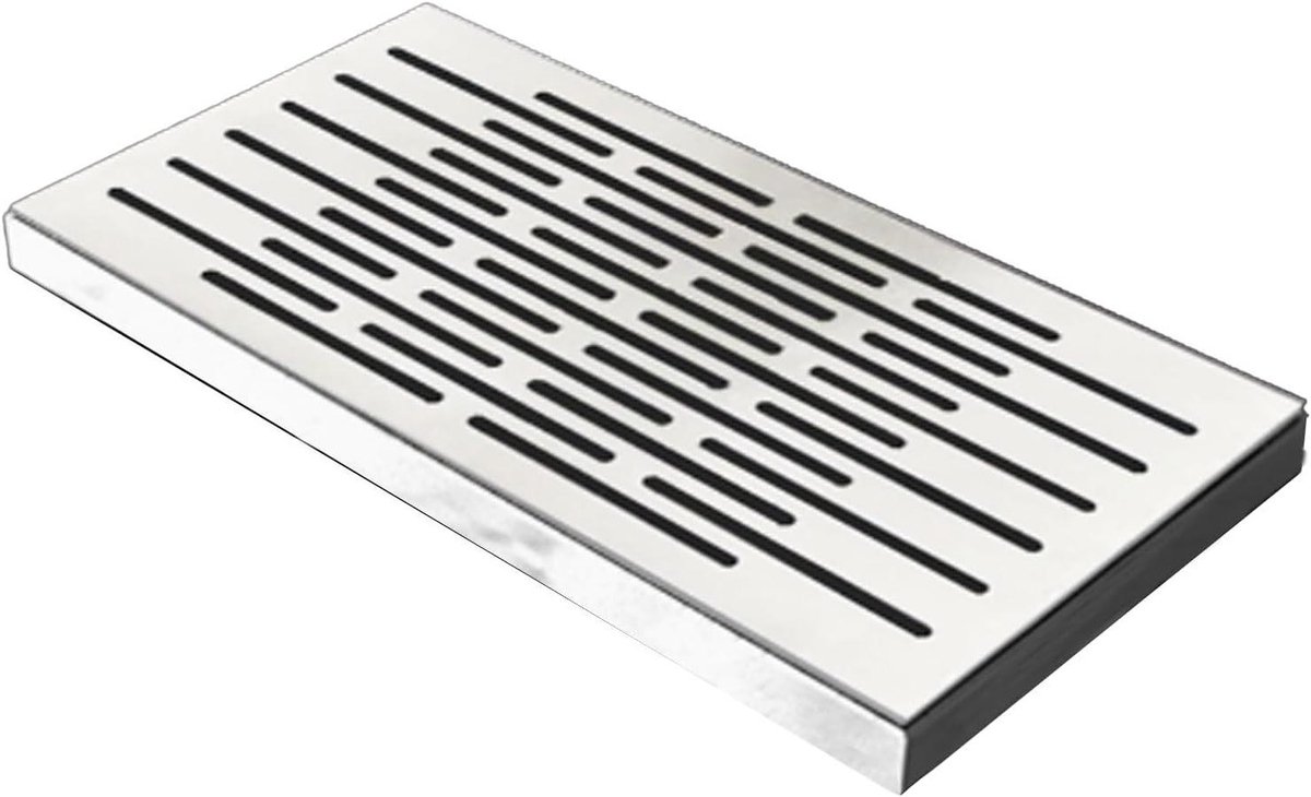 Afvoerdeksel RVS - Putdeksel rooster - Efficiënte drainage - Heavy-duty constructie - 30 x 30 cm - Zilver