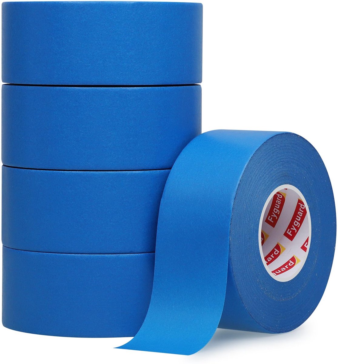 SnelShoppen - 5 Rollen Schilderstape Blauw 36 mm x 50 m - Hittebestendige Afplakband voor Scherpe Lijnen, Randbewerking en Kleurscheiding - UV-bestend