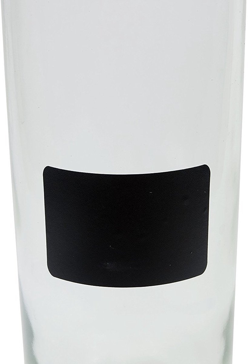 SnelShoppen - 2 x Lege Glazen Fles 1000 ml met Beugelsluiting van Porselein - Ideaal voor Zelf Vullen, Incl. 2 Etiketten - Perfect voor Keuken, Feest,