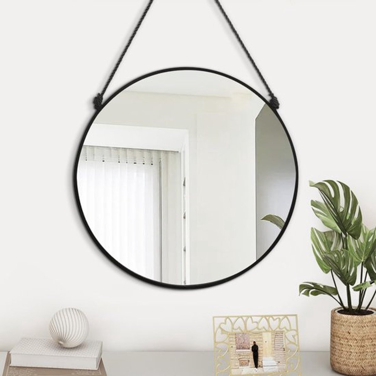 Wandspiegel Asymmetrisch Design - Hangende Spiegel - Badkamer/Woonkamer - Robuust Frame - 