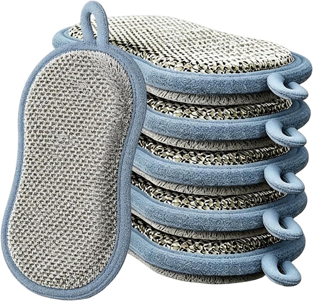 Keukenafwasspons - Schuursponsjes Vaatwerk - Schoonmaken Servies - Krasvrij Reinigen - 6 stuks - Wit