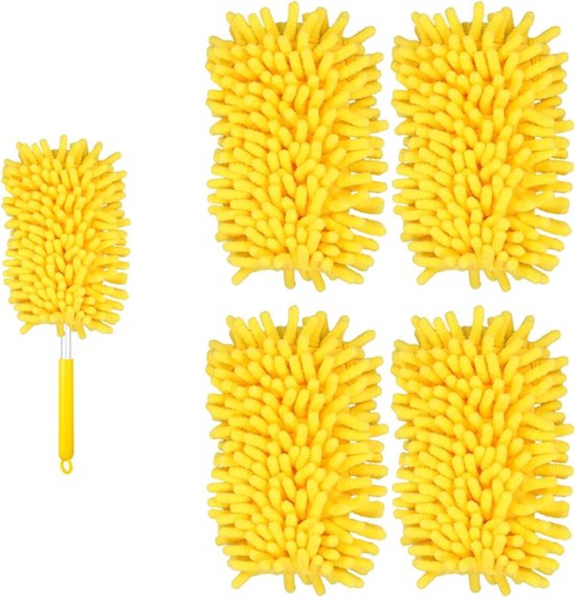 4 stuks stofdoekvullingen voor Swiffer, microvezel plafondventilator Dust 360 Duster vult zware handstofdoeken voor reiniging compatibel met Swiffer (geel)