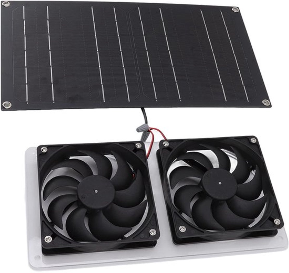 Zonnepaneelventilatorkit met Dubbele Uitlaatventilatoren