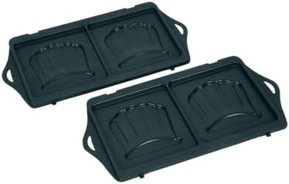 Sandwichplaten - Wafelijzer Platen - Sandwiches Maken - Compact Ontwerp - 276 x 143 mm - Zwart