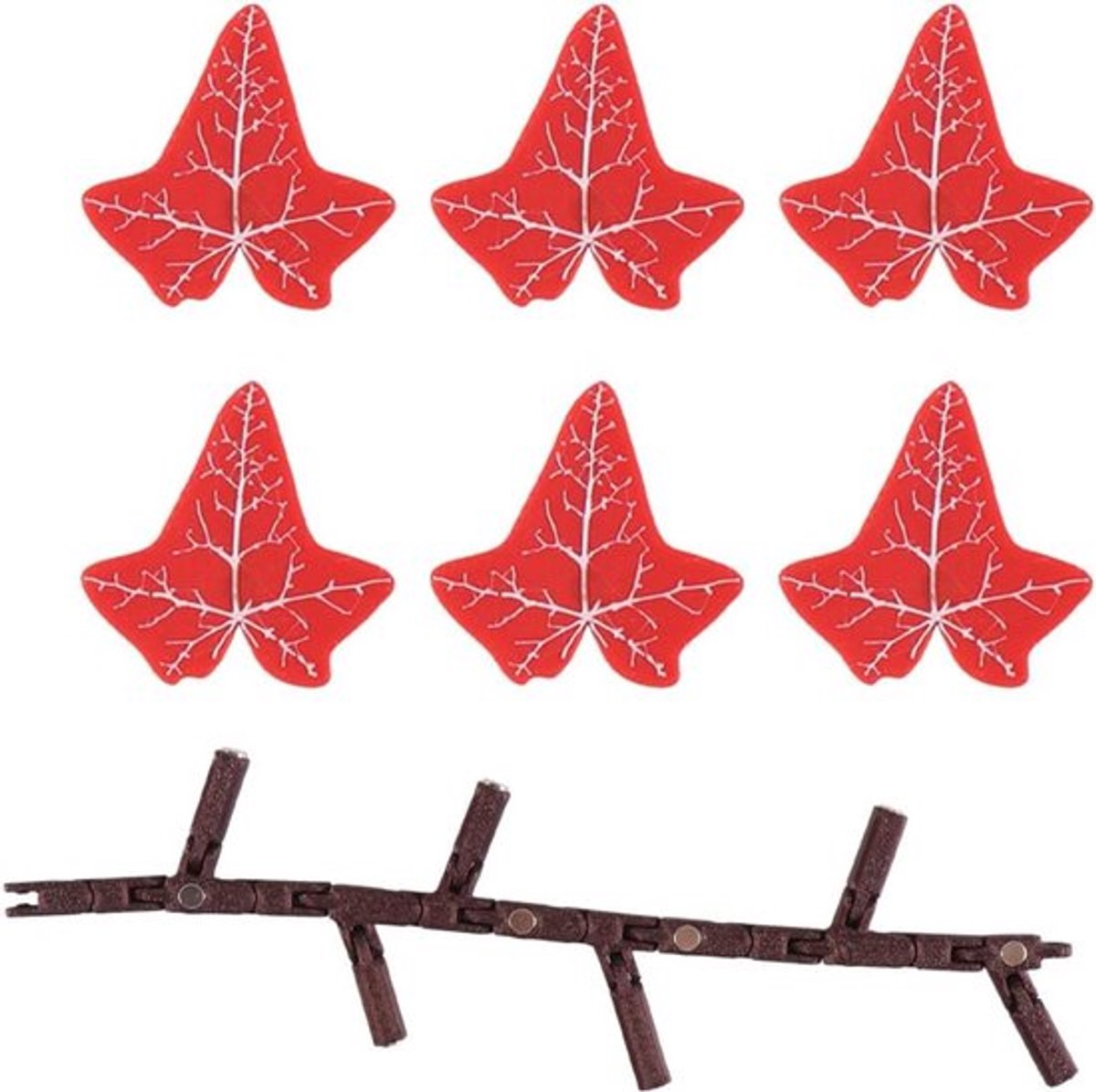 - Klimop Koelkastmagneet - Kunstmatige Plant - 3D - Grappig - Rood - Decoratie - Geschikt voor Koelkasten - Novelty Product - Keukenaccessoire