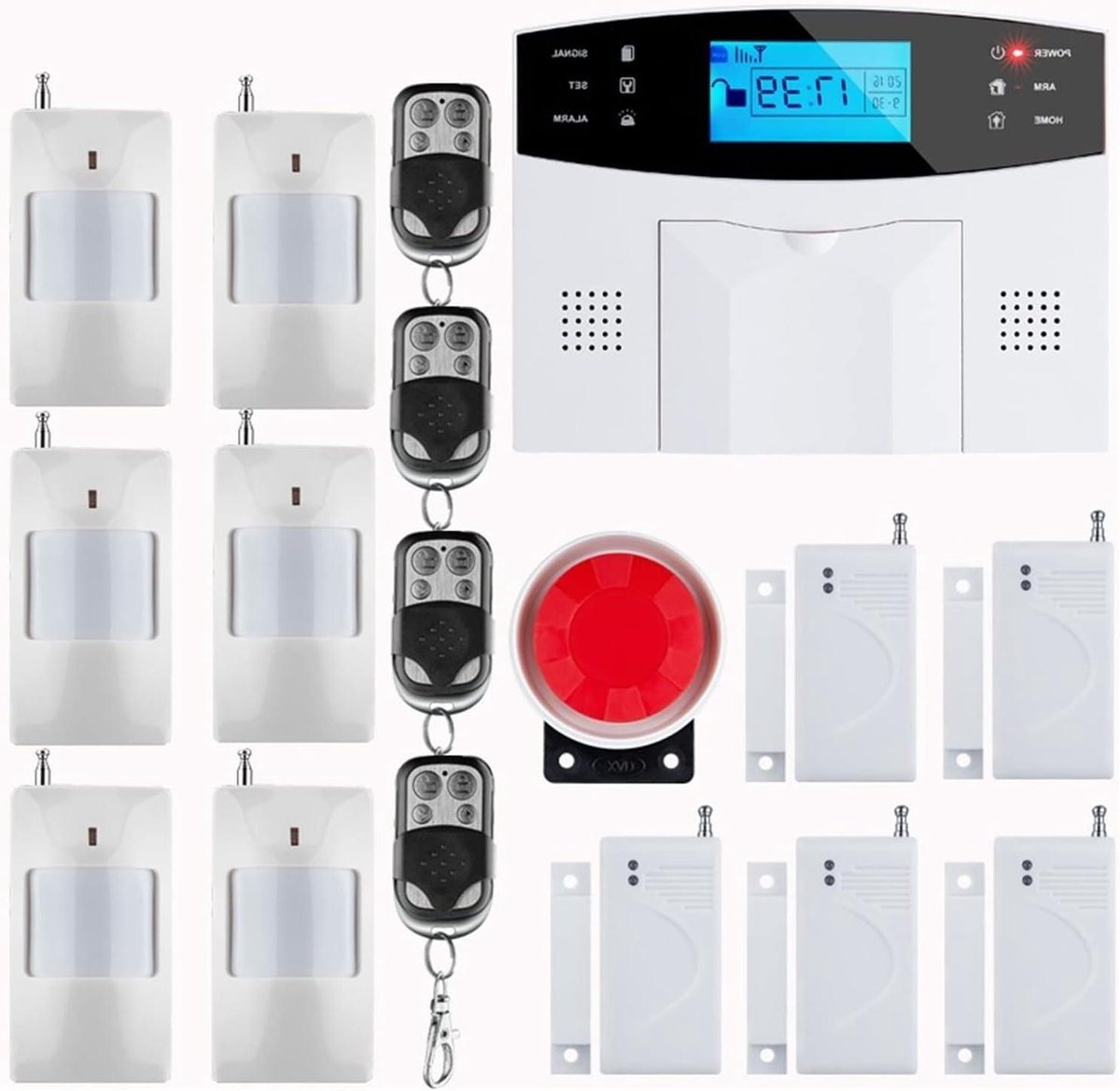 Alarmsysteem Doe-het-zelf - Inbraakbeveiliging Huis - Huis Beveiligen - LCD Toetsenbord - 99 Zones - Wit