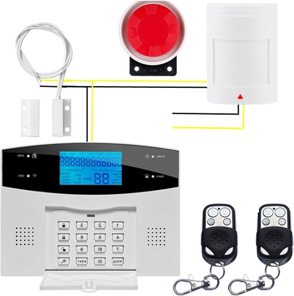 Alarmsysteem GSM PSTN - Inbraakbeveiliging Home Alarm - Huis Beveiligen - LCD Toetsenbord App Controle - 10 millimeter - G2BWB