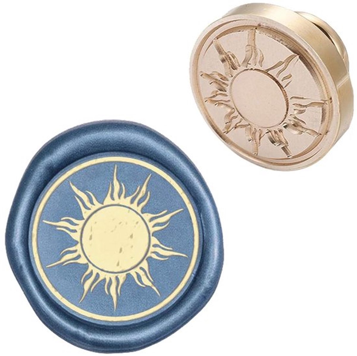Wax Seal Stempel - Zon - Verwijderbare Afdichting - Messing - Creatieve Gift - Enveloppen Uitnodigingen Kaarten - Geschikt voor hobbyisten - Bruin Model.