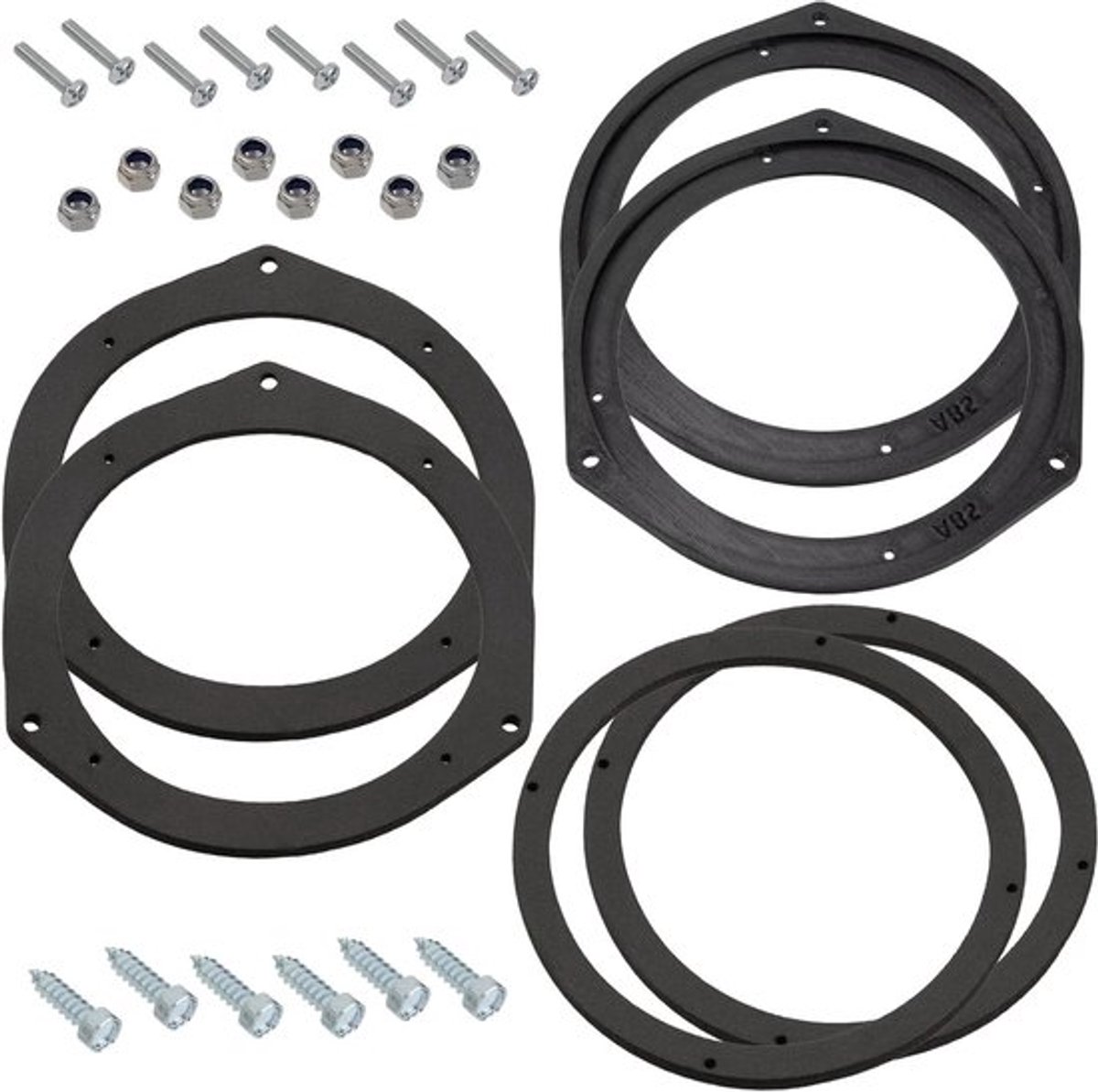 Set van 2 luidsprekersteunen Ø165 mm | Voor/Achterdeur | Fiat 500 Panda Punto | Opel Astra Peugeot Boxer | Dacia Dokker Sandero