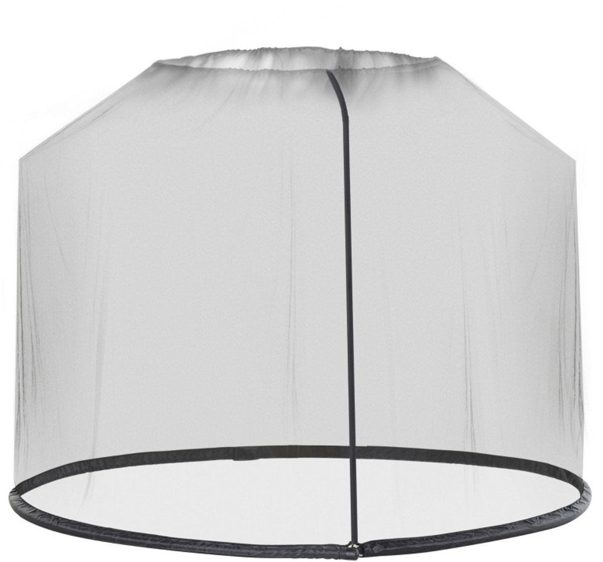REDOM - Insectenhor voor parasol - Treksluiting bovenaan - Zijrits over volledige lengte - Verzwaarde waterbuis - Kunststof - Zwart - Ø 300 x 230 cm