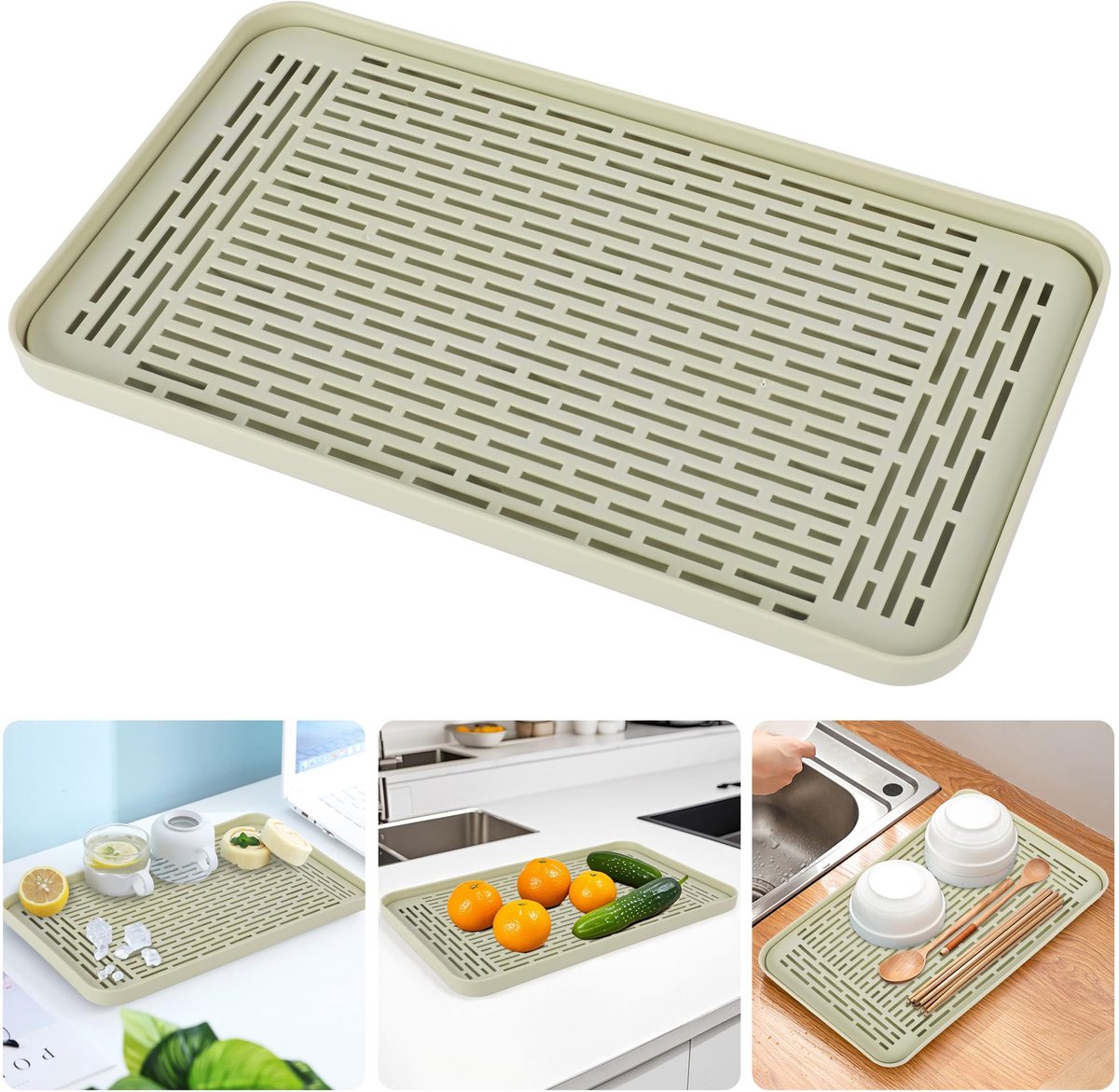 Dailygoods - Afdruiprek met Lekbak - Wateropvangbak voor Servies en Keukenaccessoires