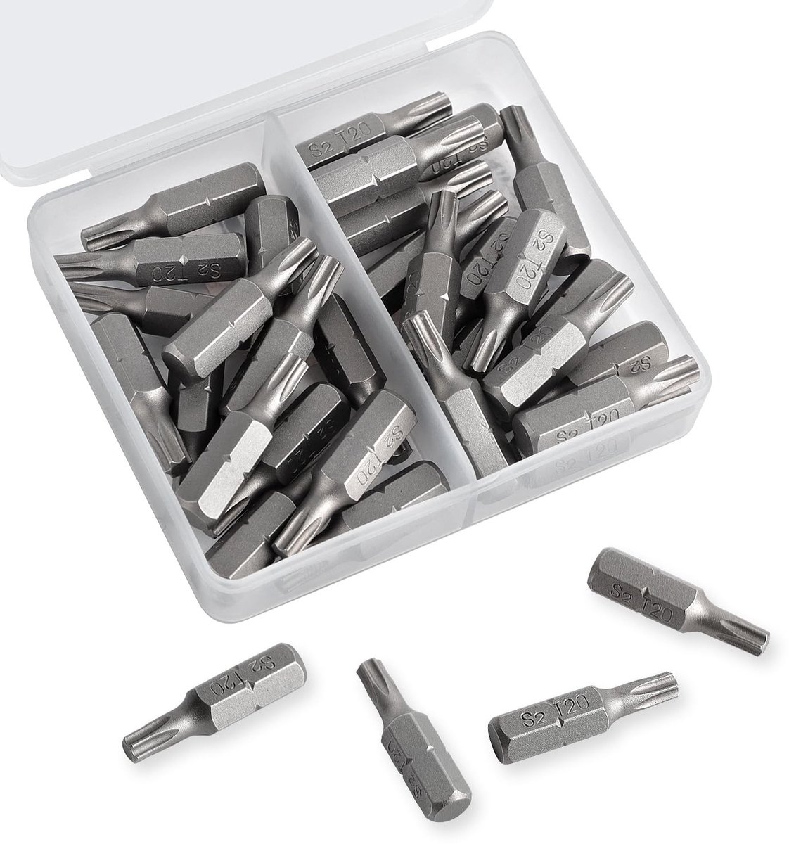 30 stuks T20 Torx Bits Set - 25 mm 1/4 inch Zeskant