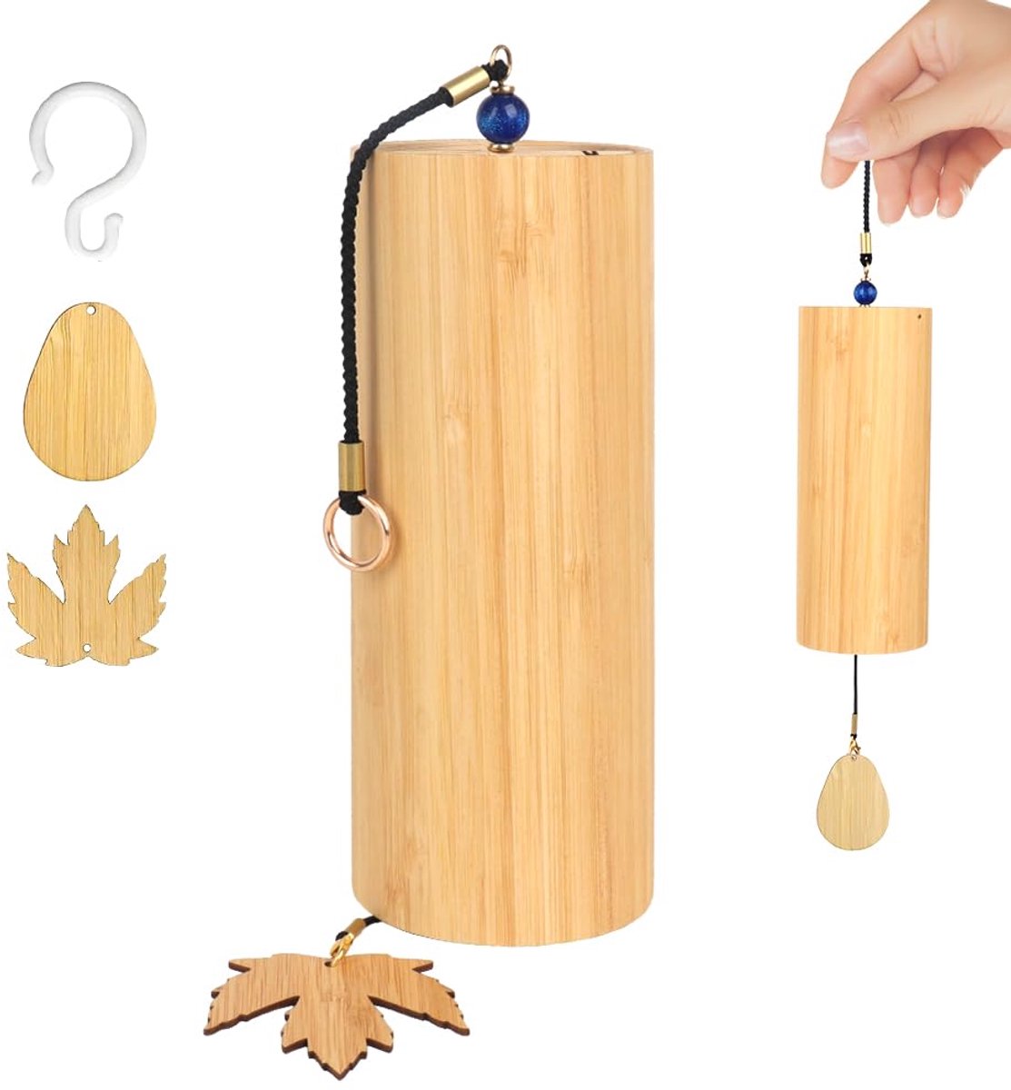 SnelShoppen - Japanse Bamboe Windgong - Natuurlijke Bamboe Klankspel - Zen Windgong voor Buiten - Hangend Geluidsgenezing - Meditatie & Yoga Decoratie