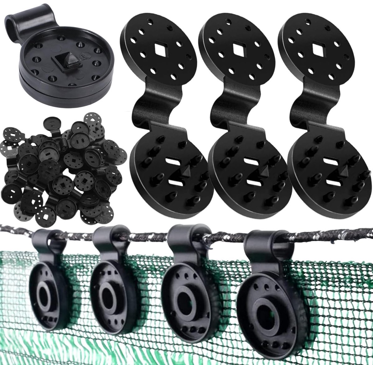 Dailygoods- Kunststof Clips 50 Stuks - Bevestiging voor Zonnezeil - Beschermset voor Tuin
