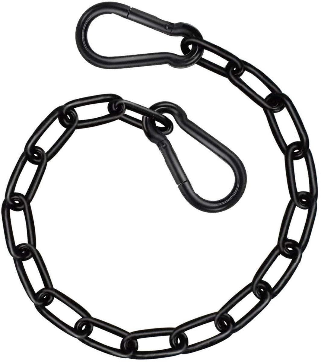 Dailygoods- Roestvrijstalen Ketting 100 cm - Deurketting Beveiliging - Kettingring met Karabijnhaak - Dubbele Sluiting - Schokbestendig - Perfect voor Hekpoort