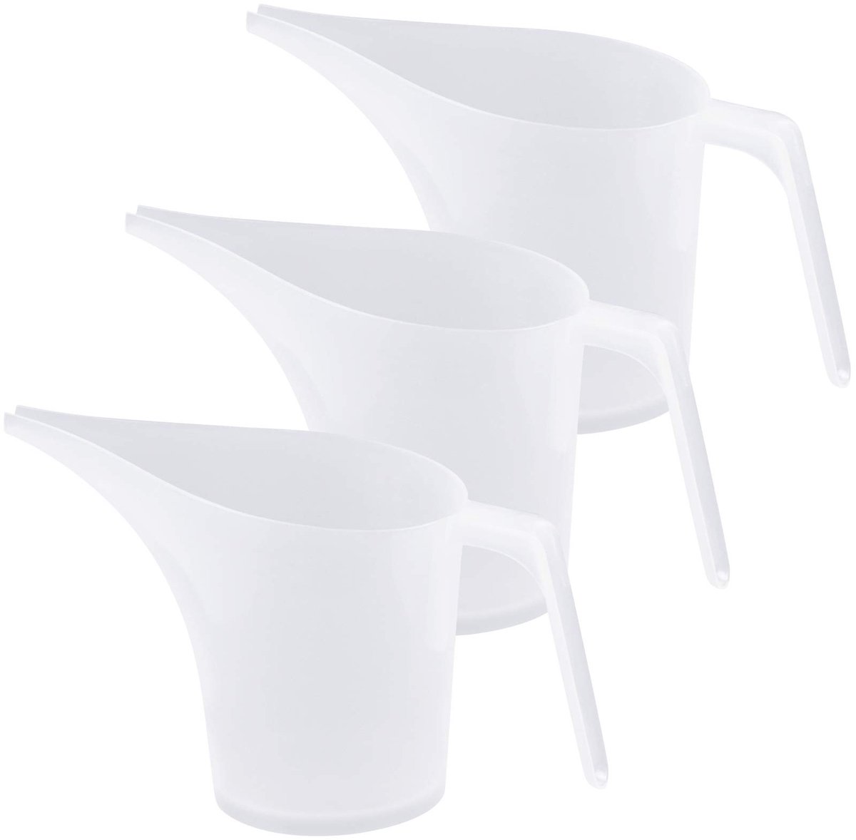 Dailygoods - 3 Stuks Plastic Meetkan, 1000ml Duidelijke Maatbeker met Langtuit en Antislip Handvat