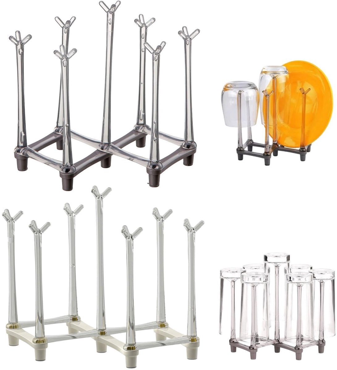 Dailygoods - Intrekbaar Afdruiprek voor Flessen - 2 Stuks, Kunststof, Opvouwbaar