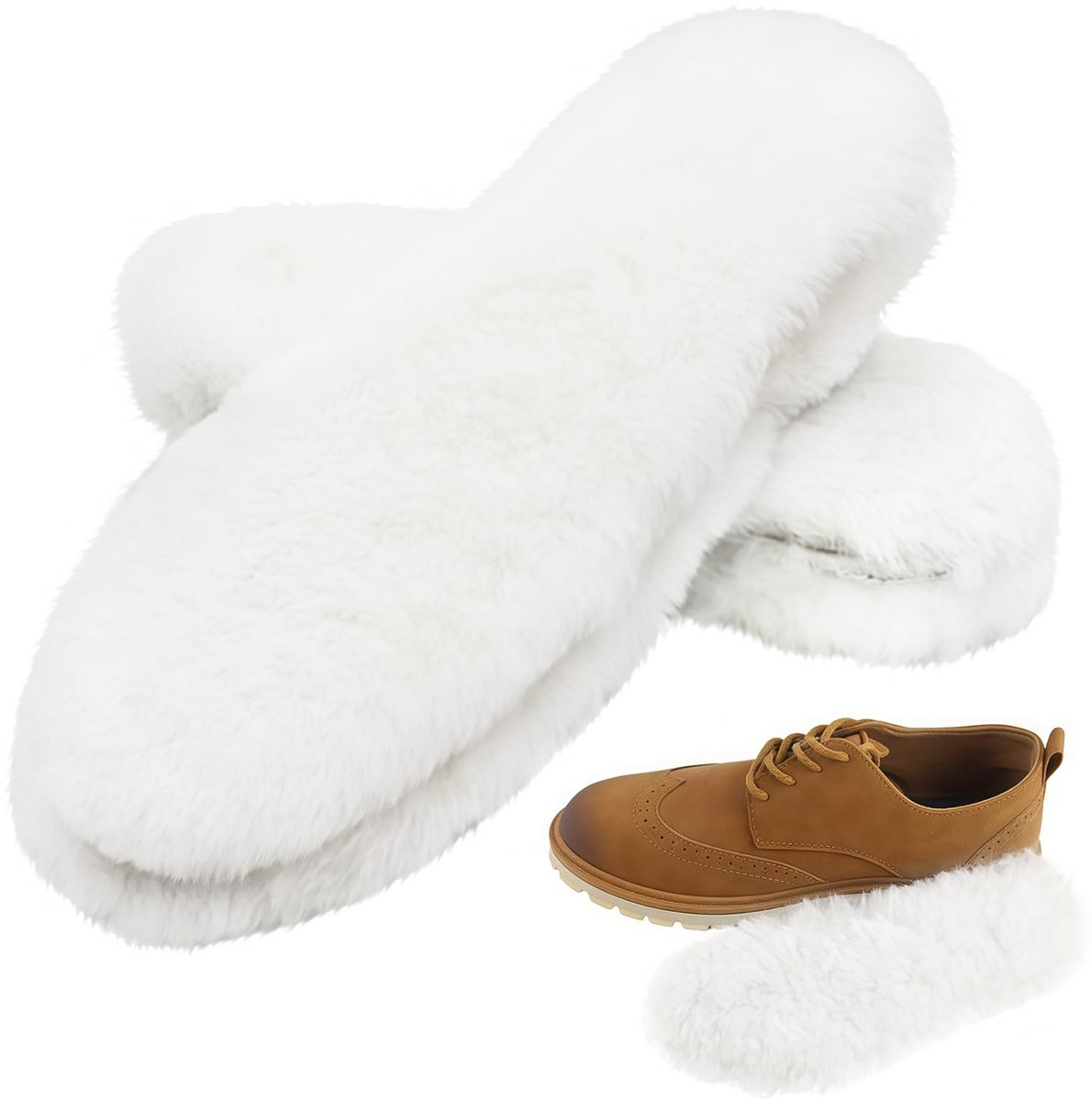 Dailygoods - 2 Paar Warme Inlegzolen - Lamsvacht Maat 37 voor Winter