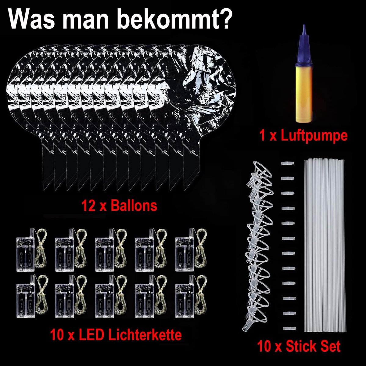 SnelShoppen - 10 Herbruikbare LED-Ballonnen met Staafjes - Kleurrijke Helium Lichtgevende Ballonnen - BoBo-Ballonnen voor Bruiloft, Feest, Verjaardag