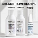 Routine de renforcement Redken : Shampooing, Après-shampooing et Soin sans rinçage.