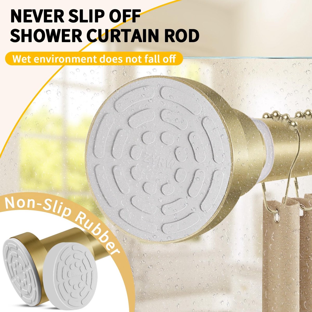 SnelShoppen - Douchegordijnstang Verstelbaar 91-173 cm - Roestvrij Staal - Antislip - Veerspanning - Zonder Boren - Ideaal voor Badkamer en Doucheruim
