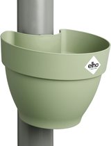 Elho Vibia Campana Pot Gouttière 40 - Pots de Fleurs pour Extérieur - Plastique 100% Recyclé - Lot de 3 - Ø 21.6 x H 16.3 cm - Vert pistache