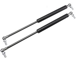 Gasveerset - 2 stuks - 200 Nm - 500 mm - Gasveersteun - Schokabsorberende hydraulische gasveer - Telescopische gasveer - Geschikt voor kofferbakken en schuifdaken - Universeel type - Koolstofstaal - Zwart