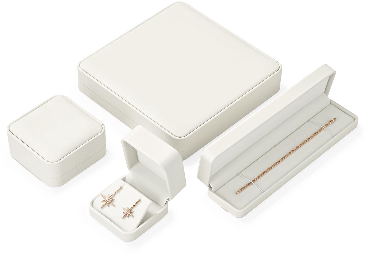 SnelShoppen - Lange kettingen sieraden opbergdoos voor armbanden en halskettingen - Wit - Ideaal als geschenkdoos voor Valentijnsdag en jubileum