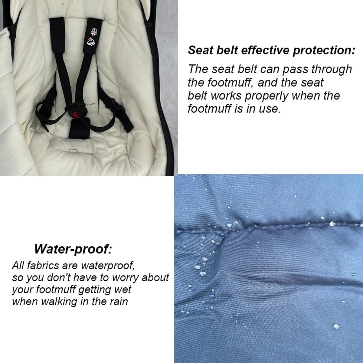 SnelShoppen - Universele Kinderwagen Voetenzak voor Babyzen, Stokke en Bugaboo - Wind- en Koudbestendig Materiaal - Gemakkelijk Schoon te Maken - Blau thumbnail 6