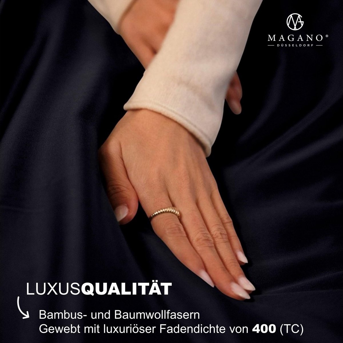 SnelShoppen - Luxe Spanlaken 160x200cm Donkerblauw | Bamboe & Katoen Satijn | 400 TC Premiumkwaliteit | Hypoallergeen & Thermoregulerend | Ideaal voor