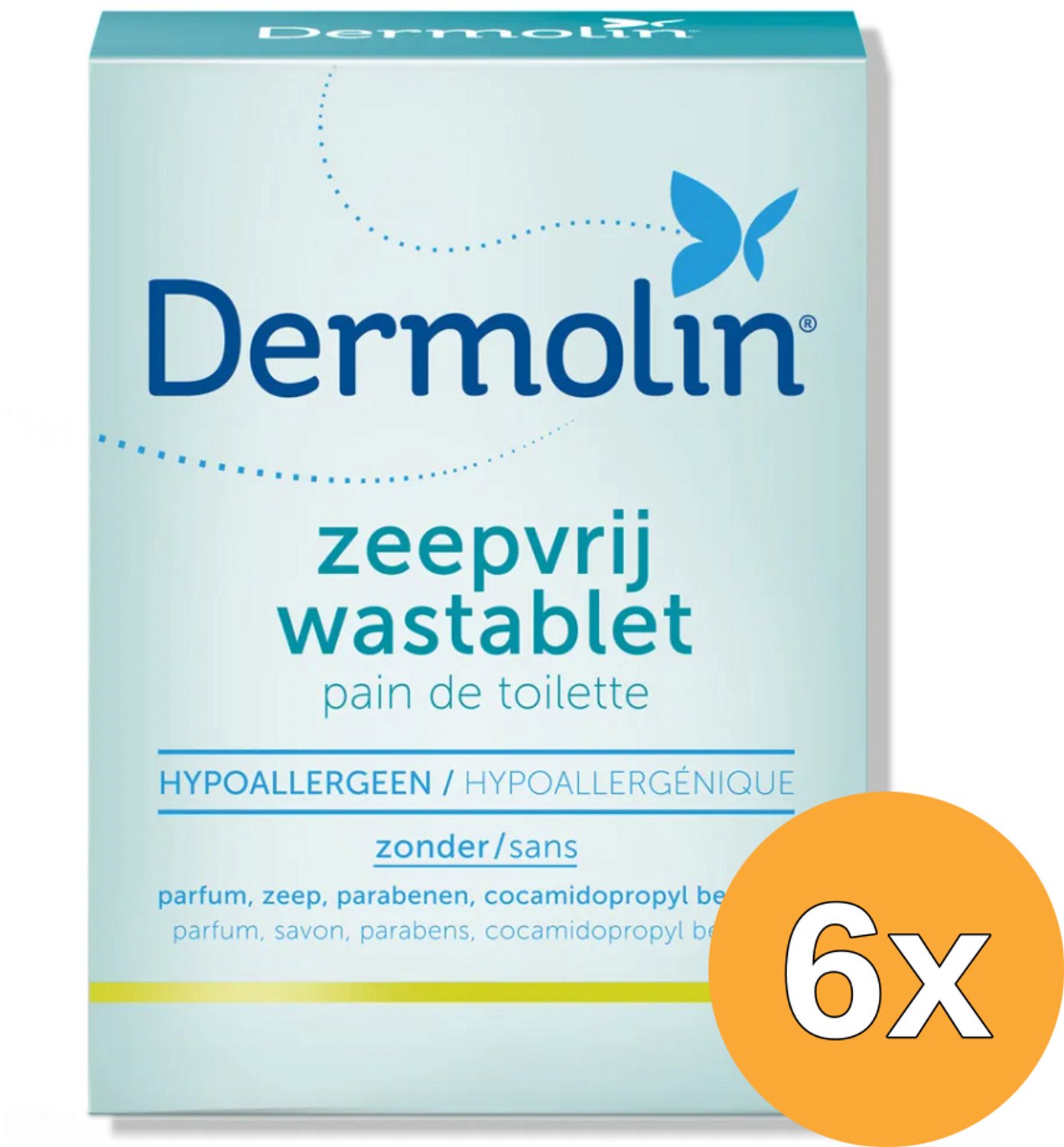 6x Dermolin Zeepvrij Wastablet (100 gr)