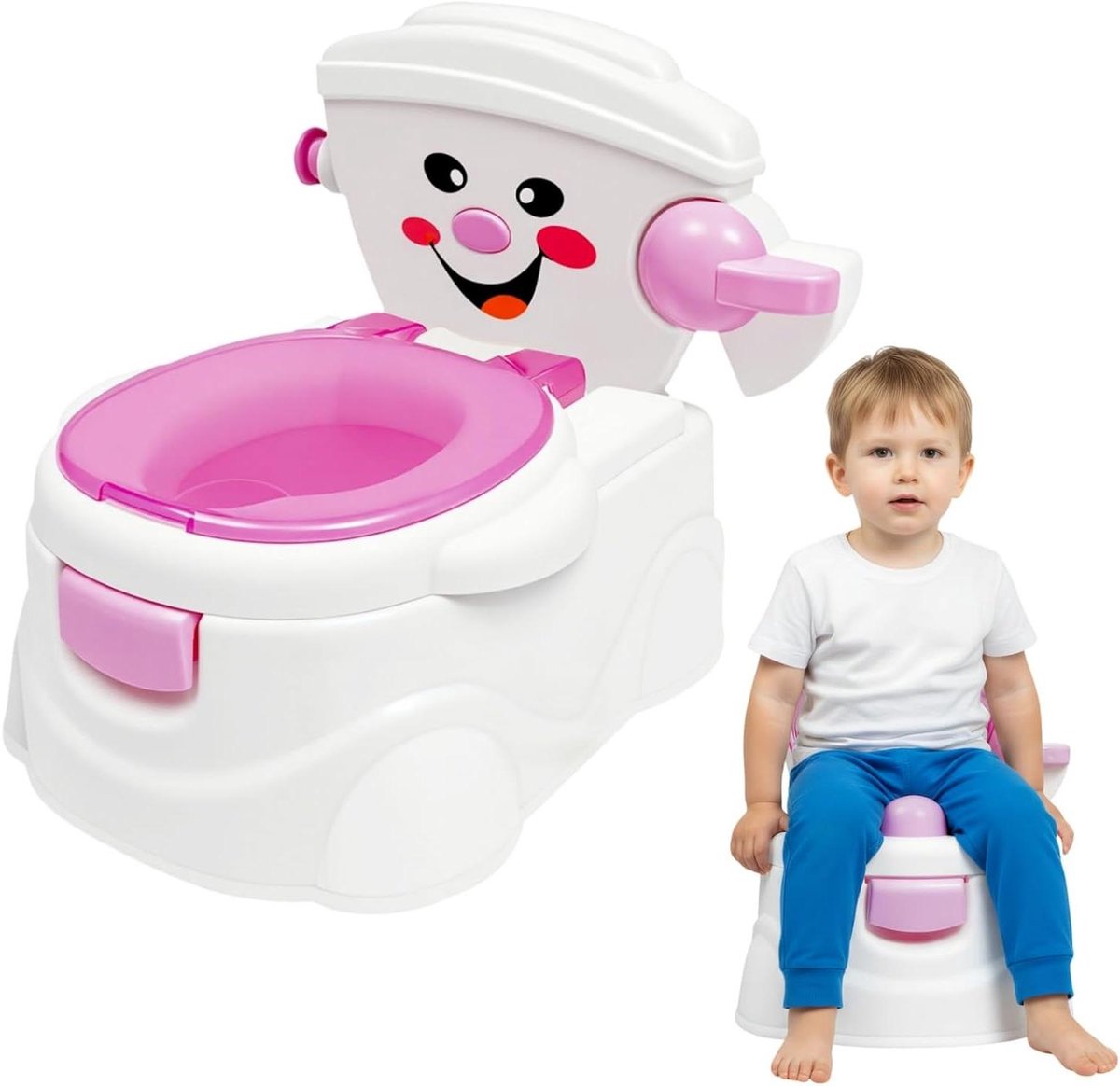 Baby Potty Toilet - Kinder Potty Stoel - Zelfstandig Zindelijk Maken - Vrolijk Smiley Design