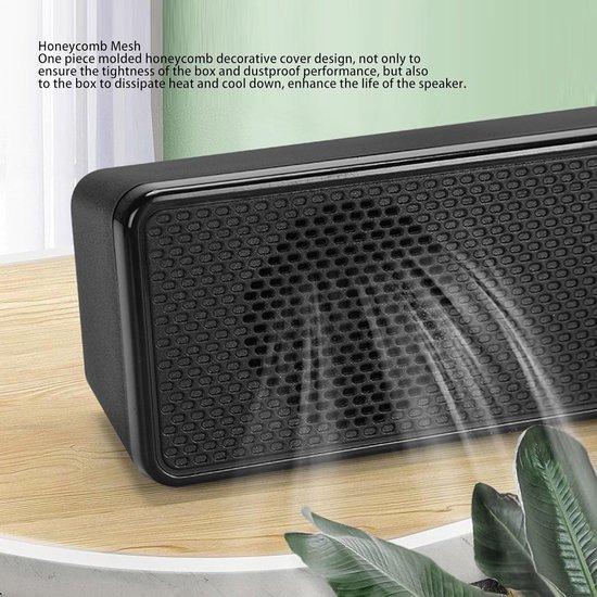 Soundbar Bluetooth - PC speaker Computerluidspreker - Muziek luisteren - Dubbele 6W luidsprekers - 33 x 8 x 7 cm — afbeelding 3