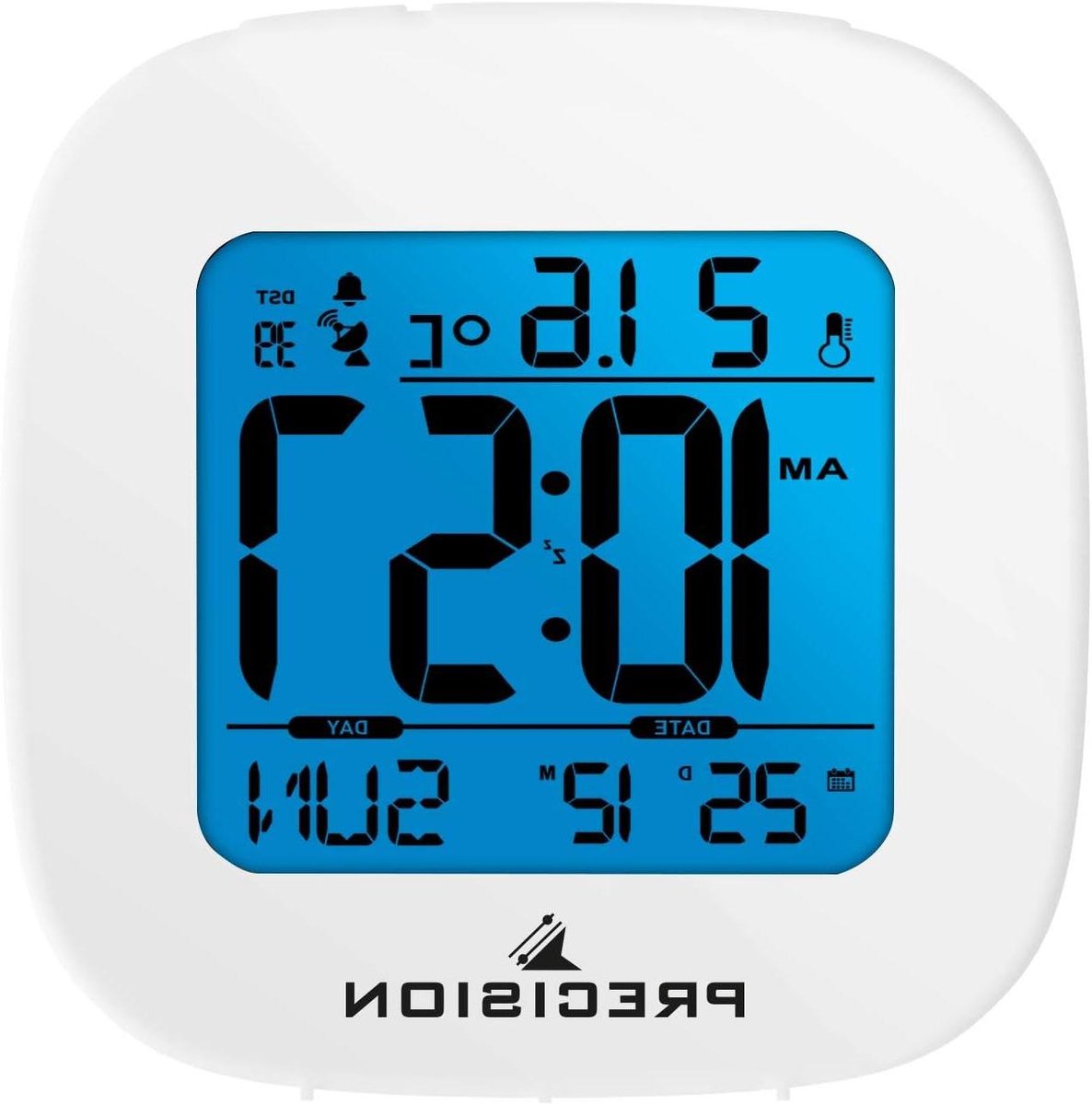 Radio Wekker - Digitale Klok - Wakker Worden - LCD Backlight - 7.7 x 7.7 x 3 cm - Wit